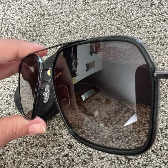 NEW Carrera Black & Gunmetal Aviator Sunglasses with Hard Case - Picture 5 of 6